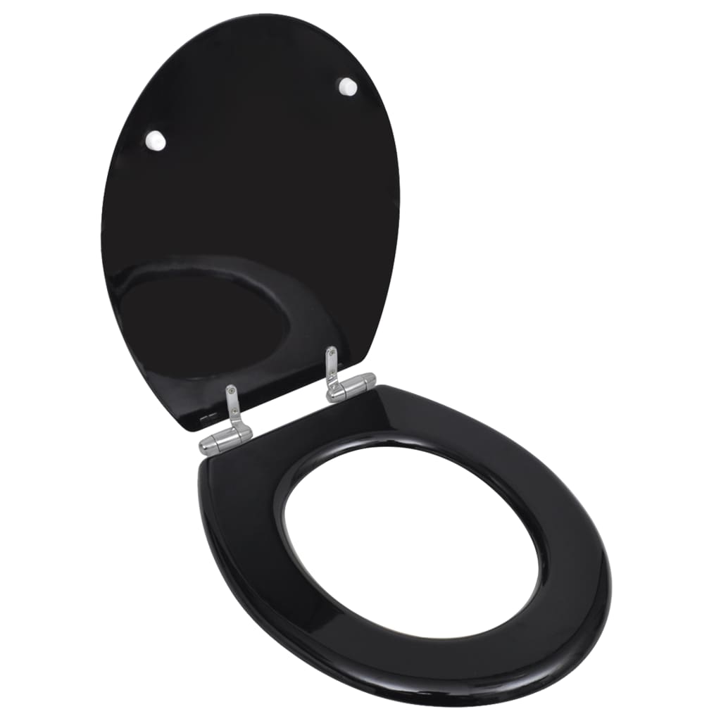 Toiletbril soft-close simpel ontwerp MDF zwart