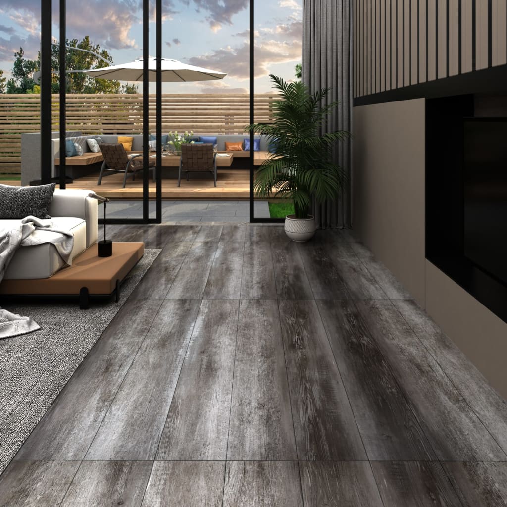 Vloerplanken zelfklevend 5,02 m² 2 mm PVC gestreept houtkleurig