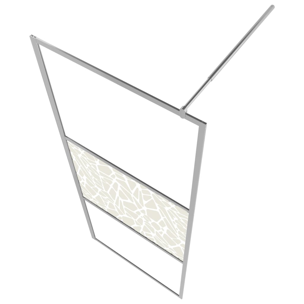 Inloopdouchewand met stenenmotief 100x195 cm ESG-glas