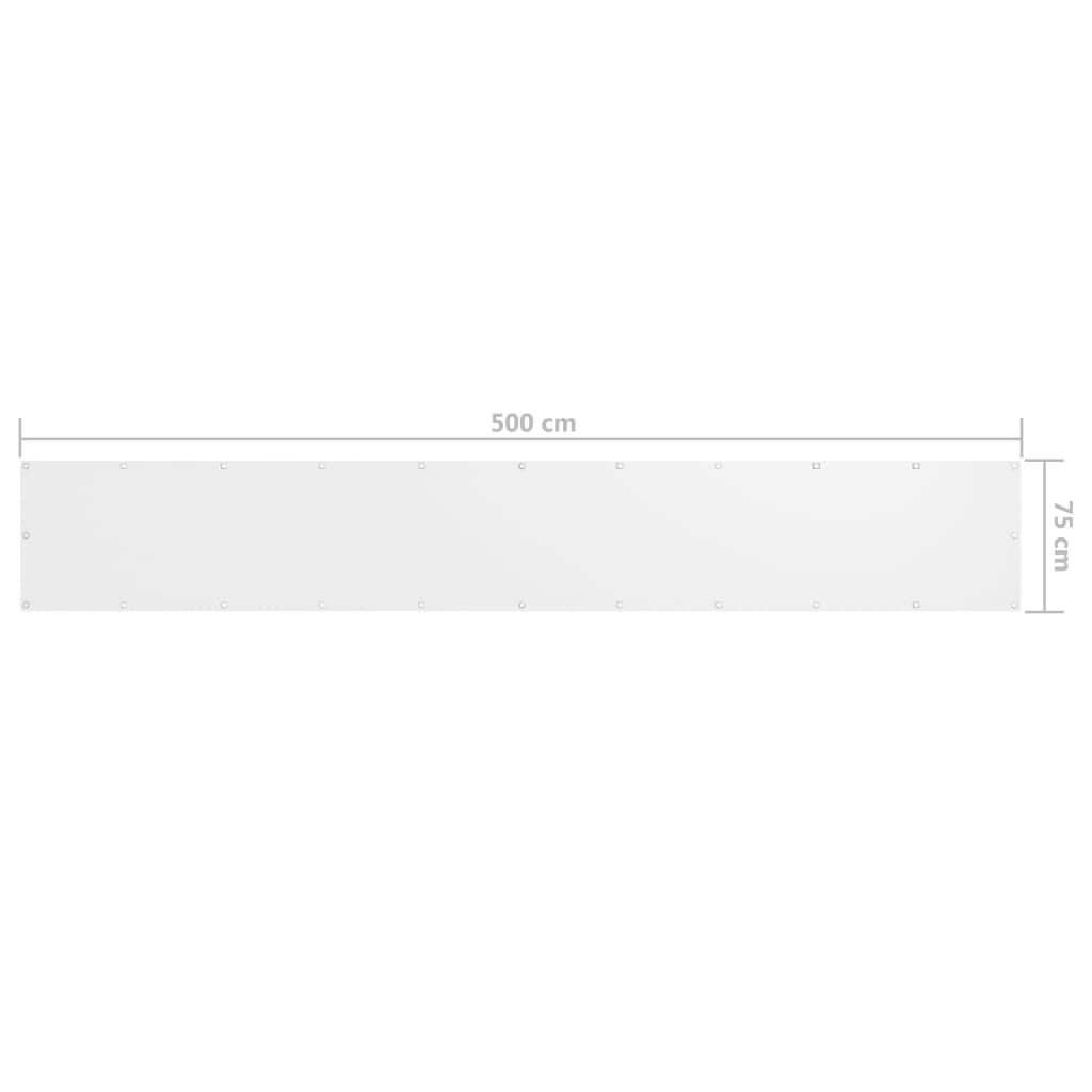 Balkonscherm 75x500 cm oxford stof wit