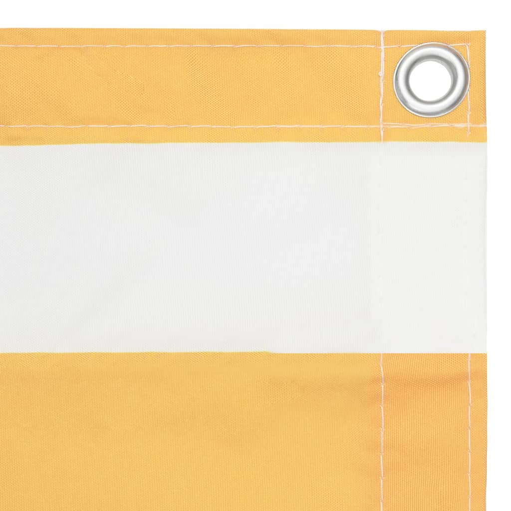 Balkonscherm 75x300 cm oxford stof wit en geel