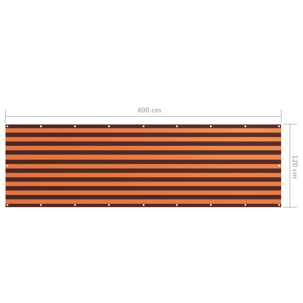 Balkonscherm 120x400 cm oxford stof oranje en bruin