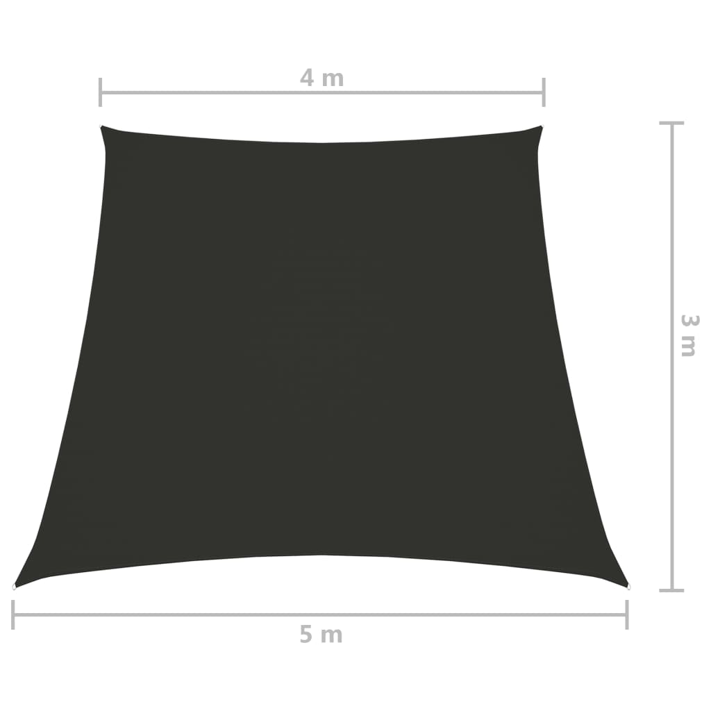 Zonnezeil trapezium 3/5x4 m oxford stof antracietkleurig