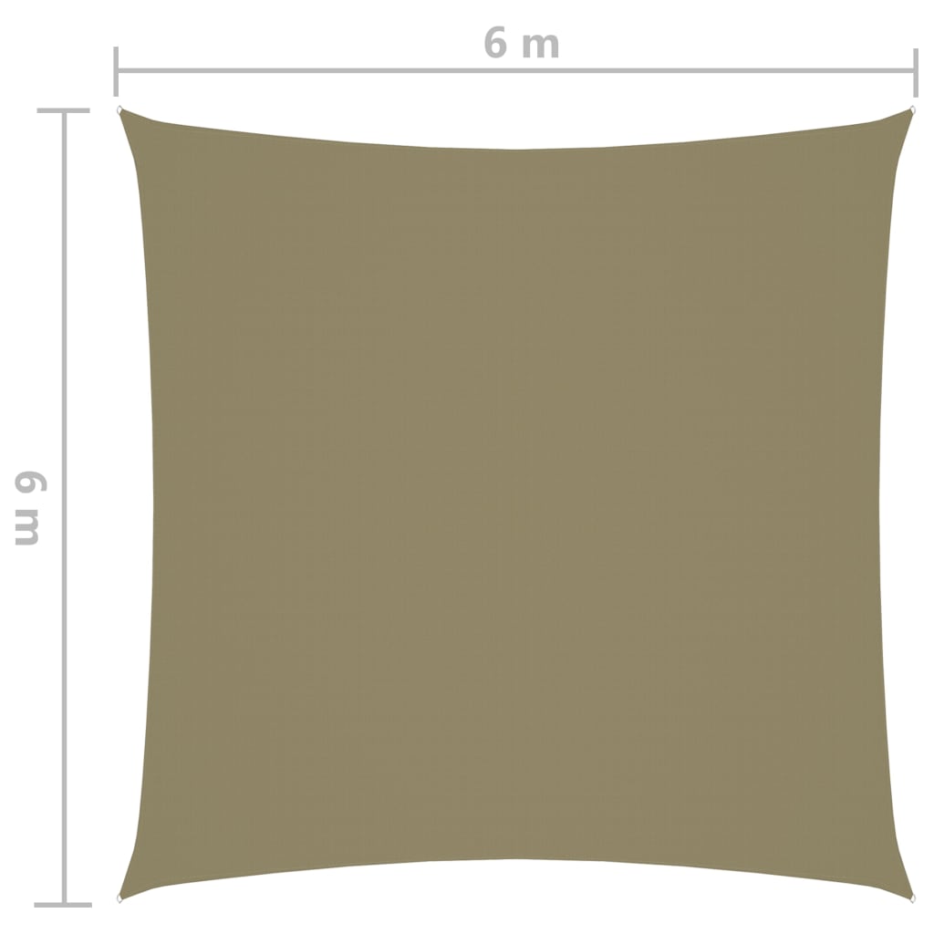 Zonnescherm vierkant 6x6 m oxford stof beige