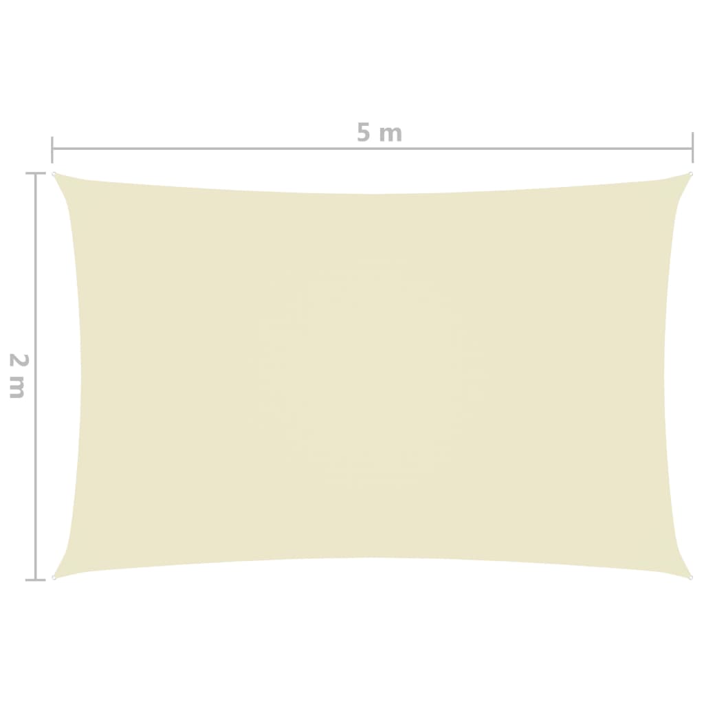 Zonnescherm rechthoekig 2x5 m oxford stof crèmekleurig