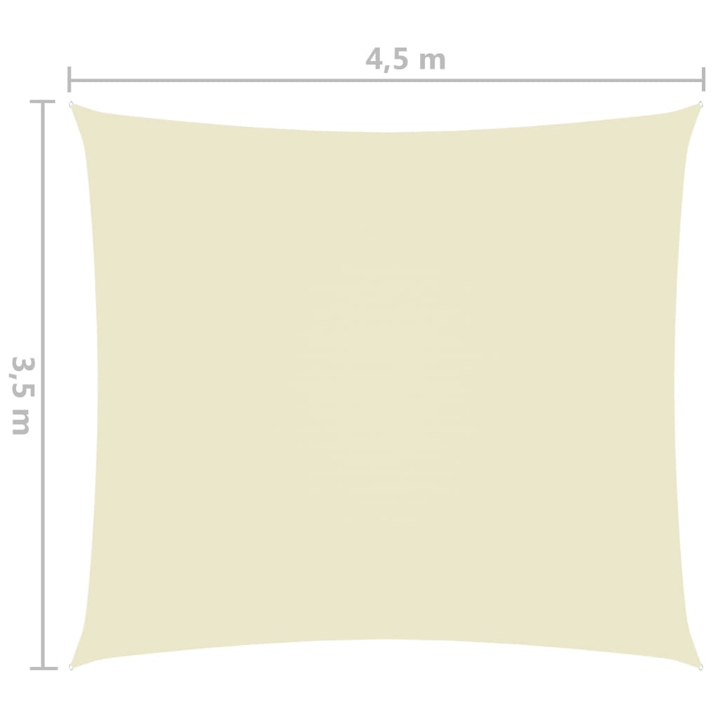 Zonnescherm rechthoekig 3,5x4,5 m oxford stof crèmekleurig