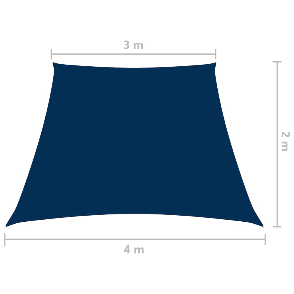 Zonnezeil trapezium 2/4x3 m oxford stof blauw