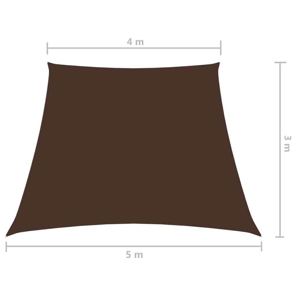Zonnezeil trapezium 3/5x4 m oxford stof bruin